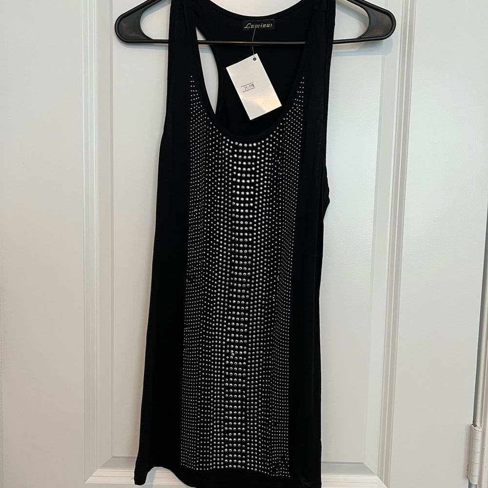 2 for 1, dressy racer back tops. Blinged out front, cute for Sunday Funday!